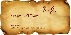 Kreps János névjegykártya